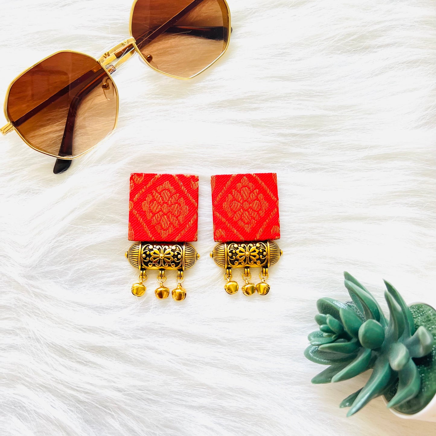 Reddish Orange Golden Earing
