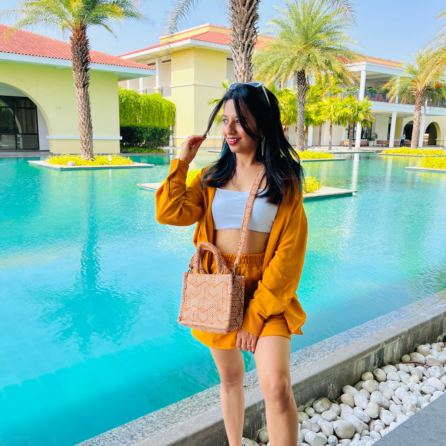 Abstract Mini Sling Bag
