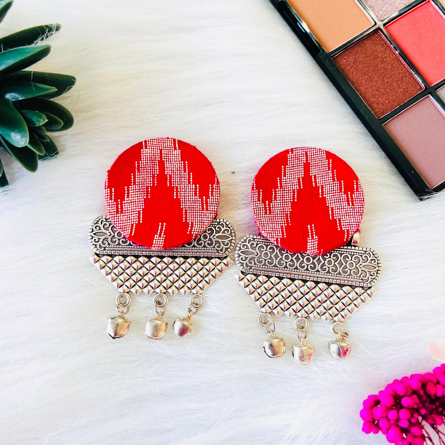 Ikat Pink Earring