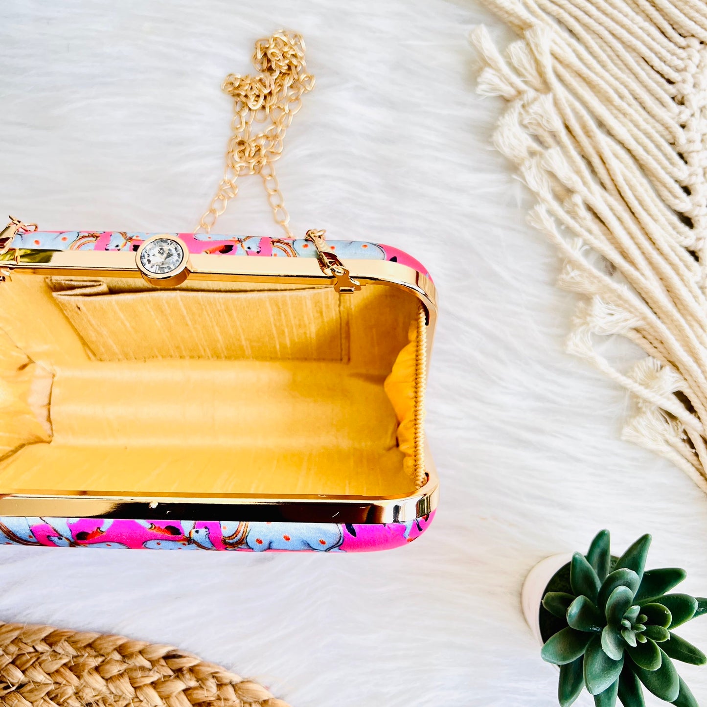 Pichwai Red Clutch