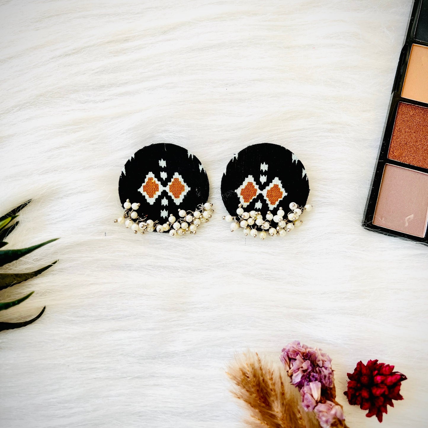Yellow Ikat Cluster Earring
