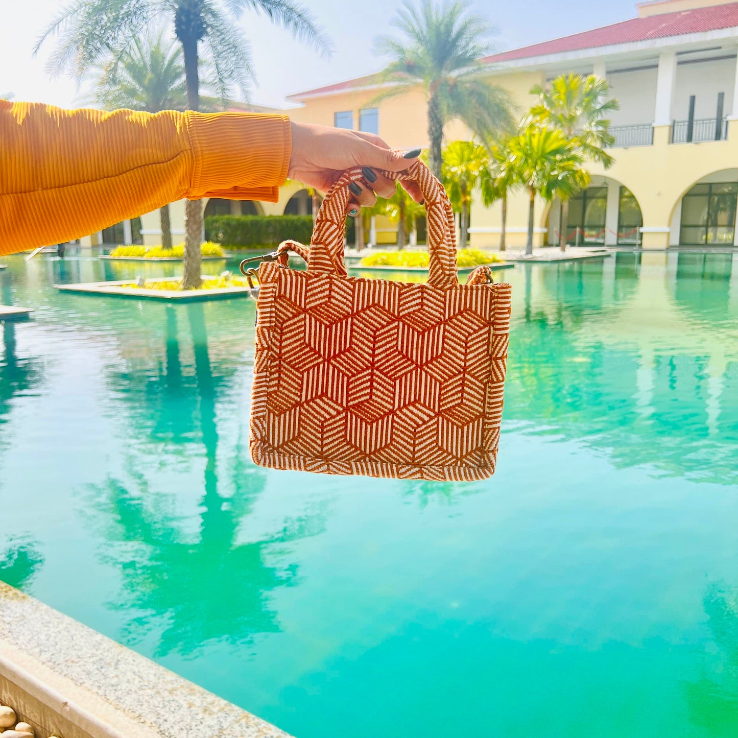Abstract Mini Sling Bag