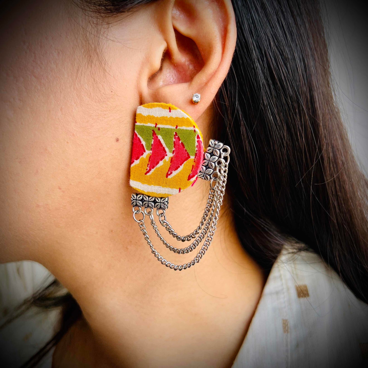 Yellow Silver Earring