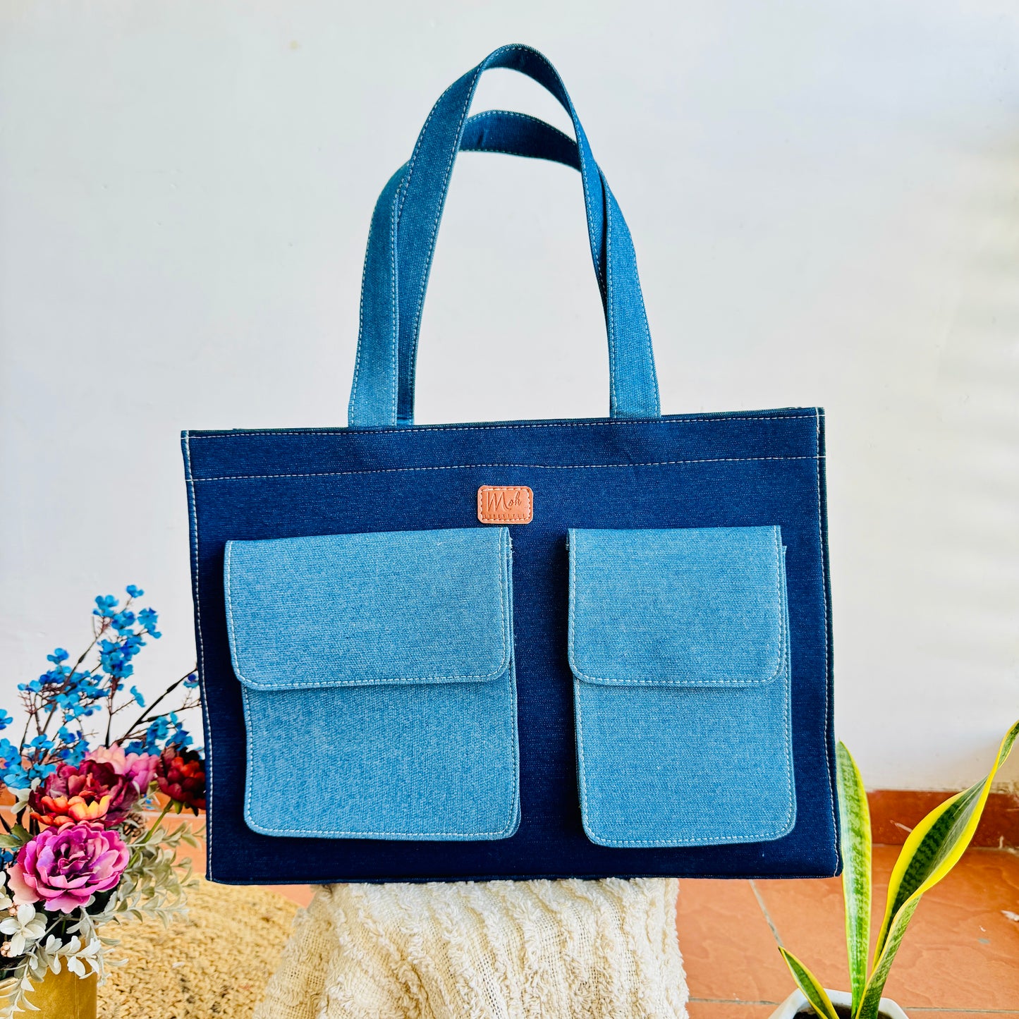 Denim Dusk Tote Bag