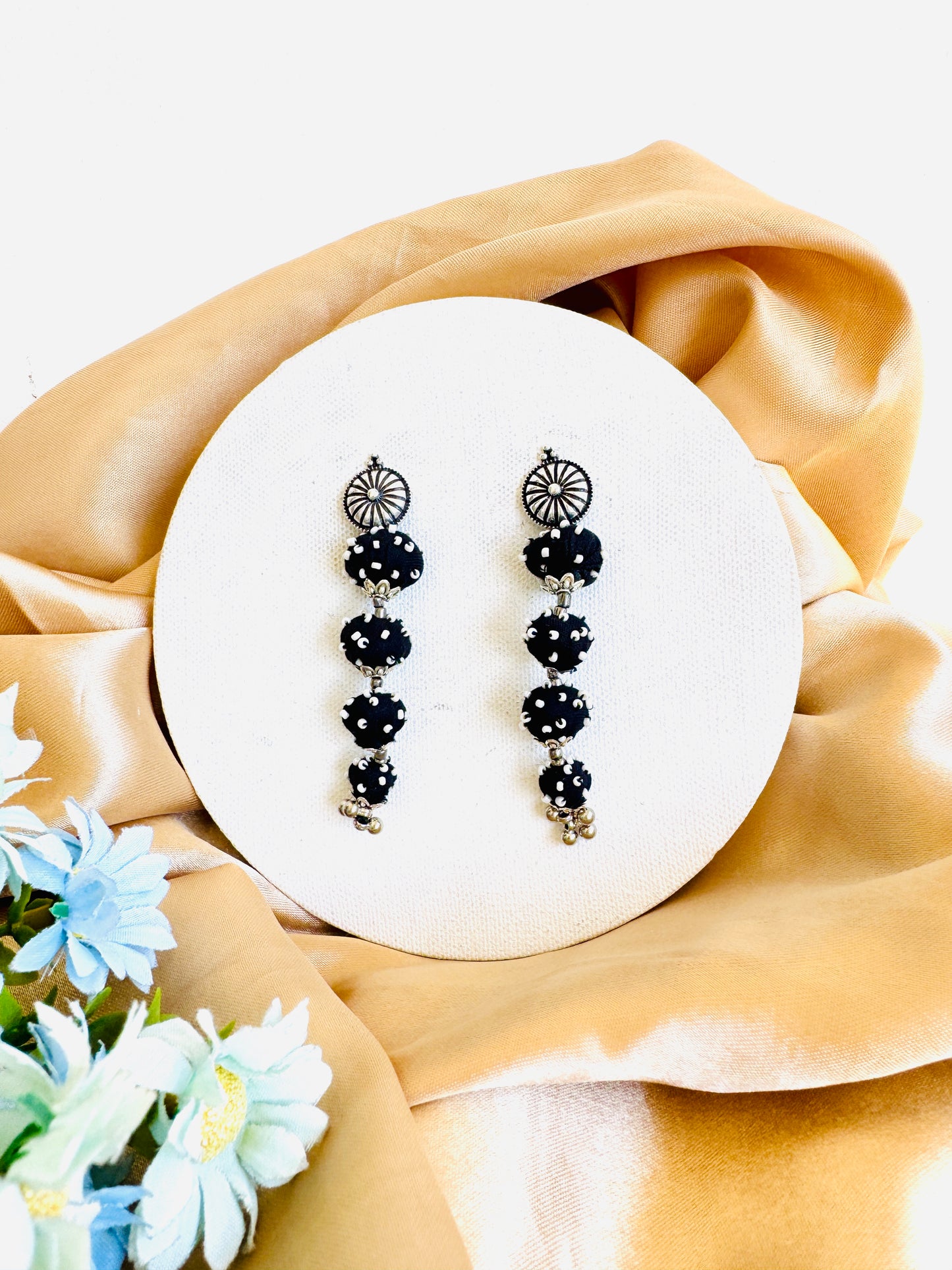 Spring Black Earring