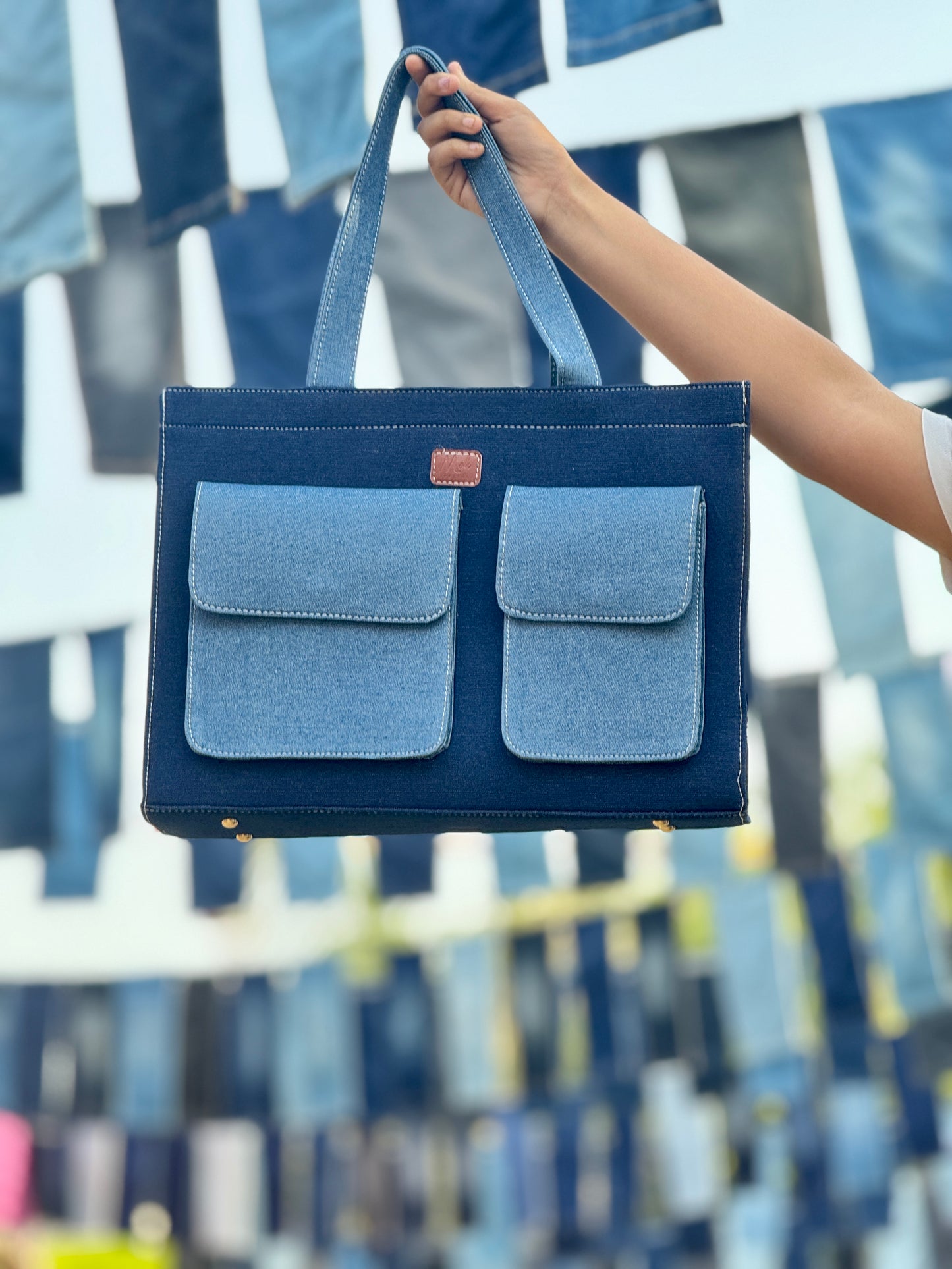 Denim Dusk Tote Bag