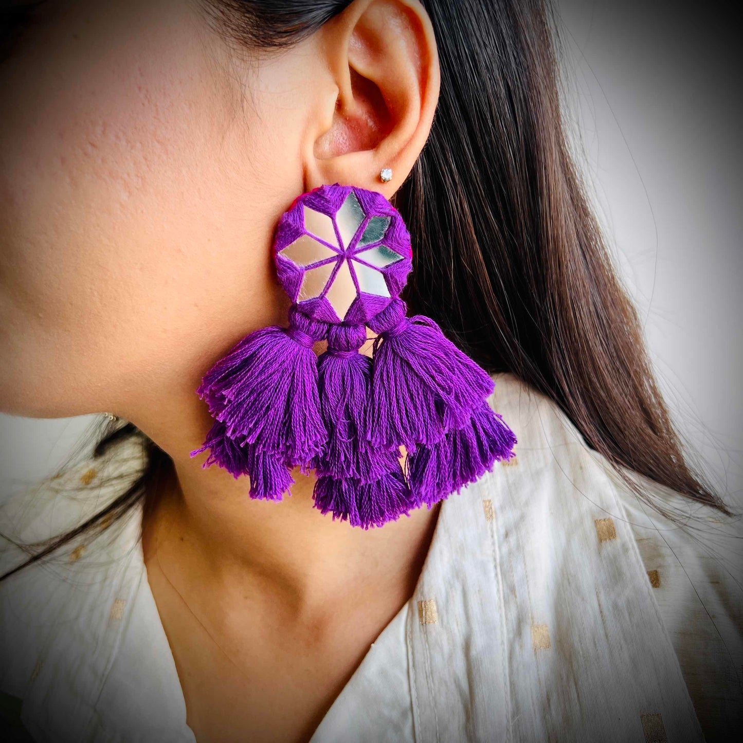 Mirror Purple Earring