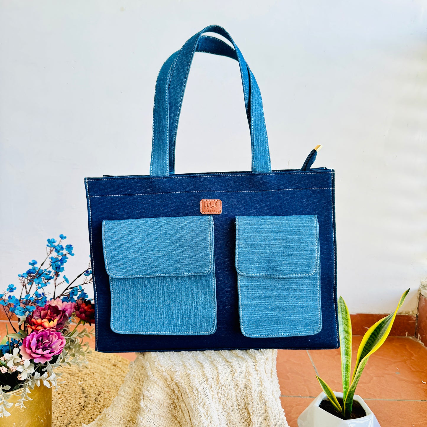 Denim Dusk Tote Bag