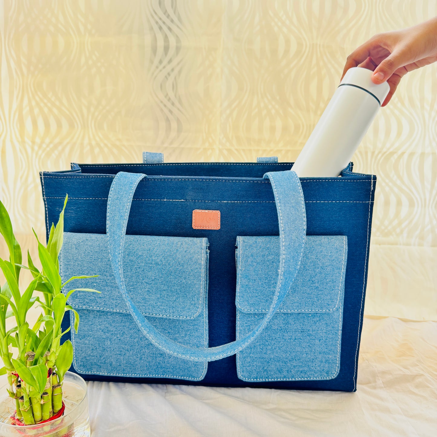 Denim Dusk Tote Bag