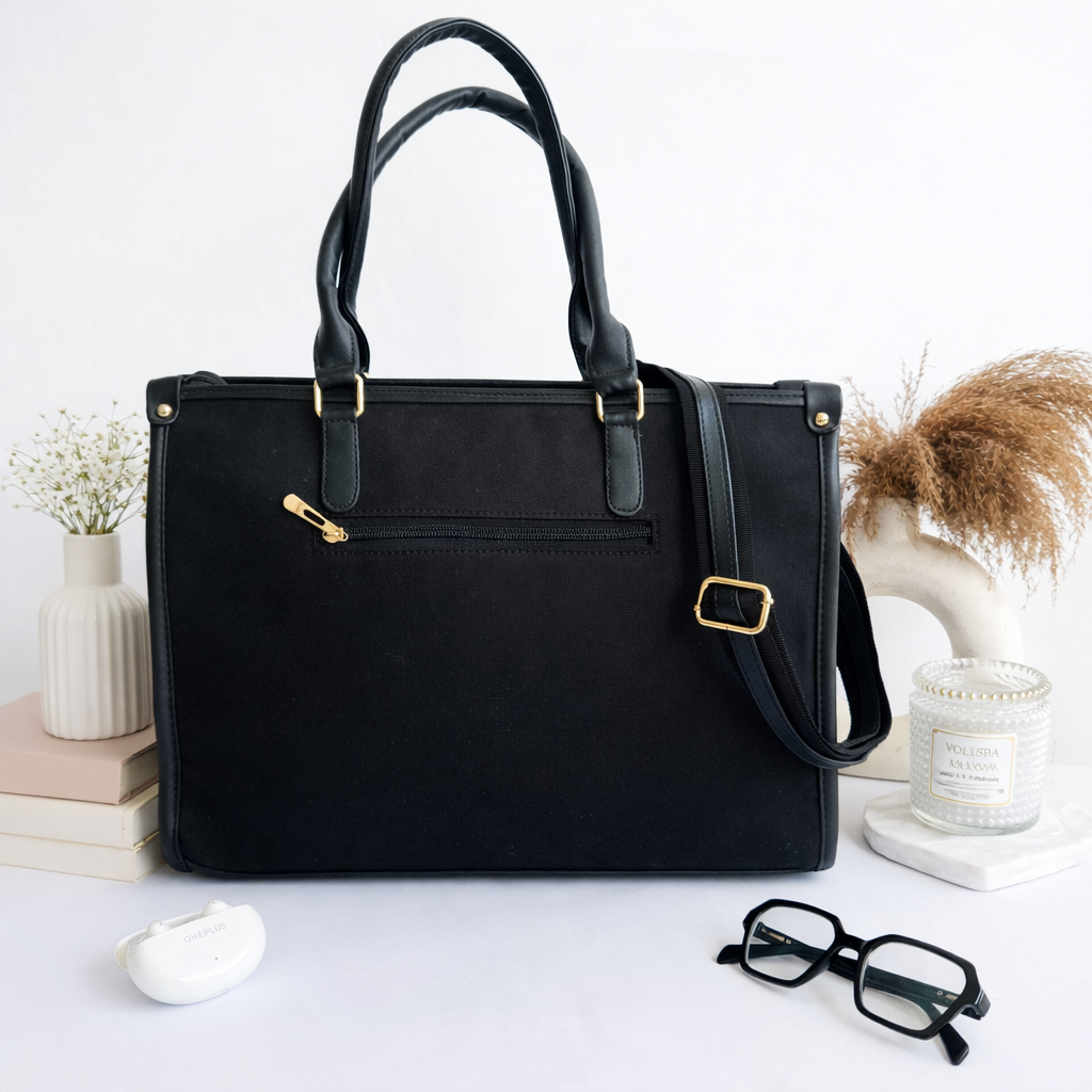 Black Canvas Tote Bag