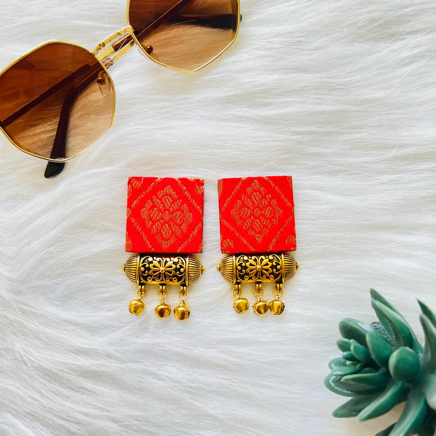 Reddish Orange Golden Earing