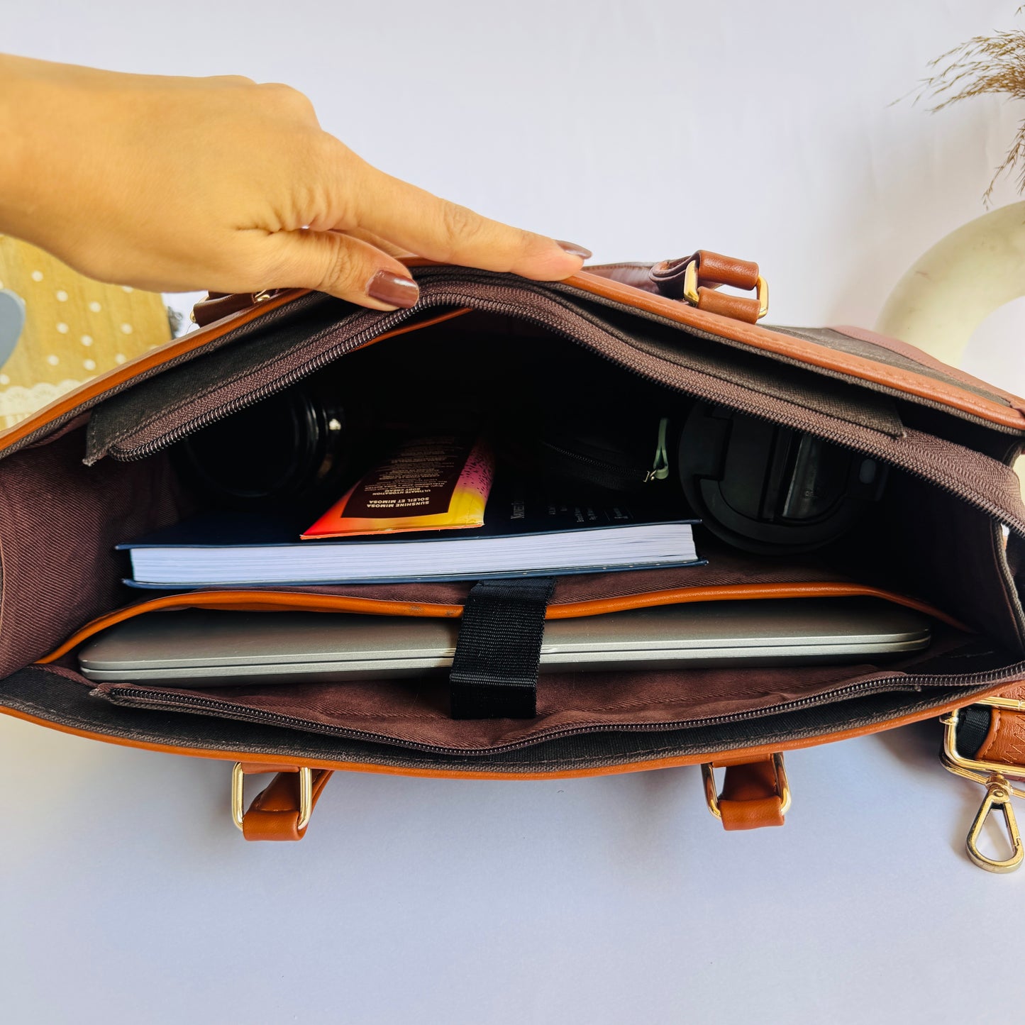 Brown Canvas Tote Bag