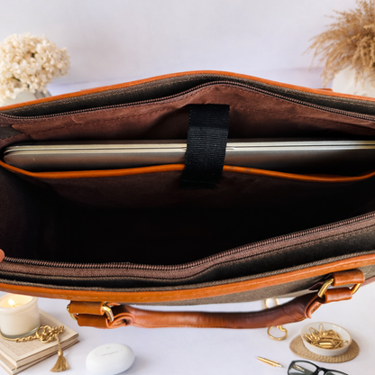 Brown Canvas Tote Bag