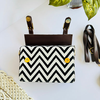 Black & White Zigzag Sling Bag