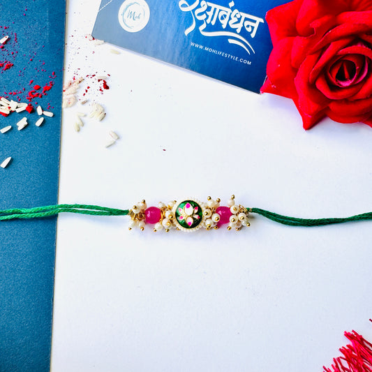 Lotus Green Rakhi