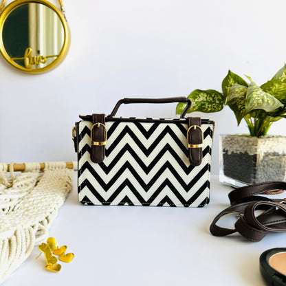 Black & White Zigzag Sling Bag