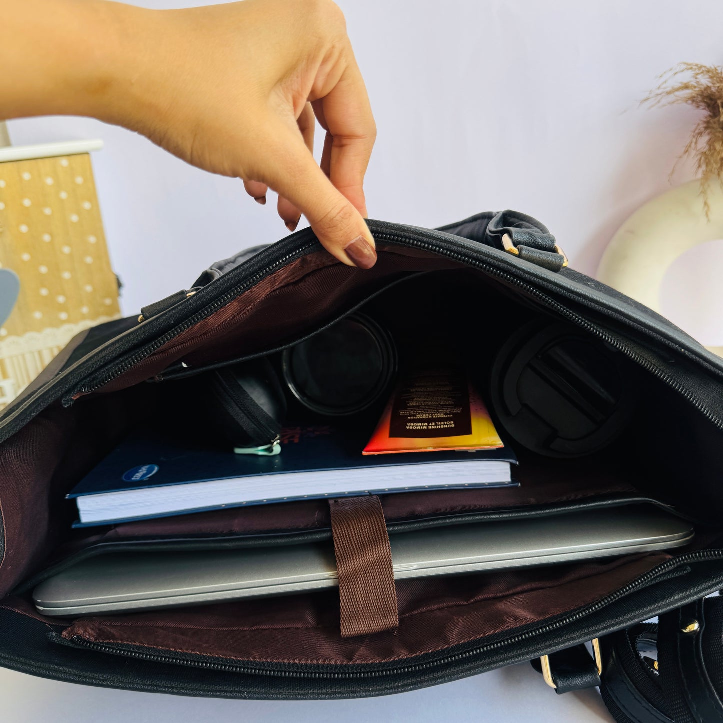 Black Canvas Tote Bag