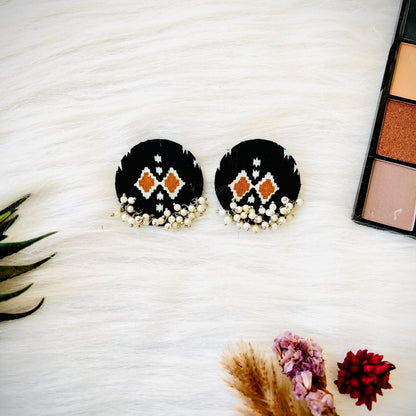 Yellow Ikat Cluster Earring