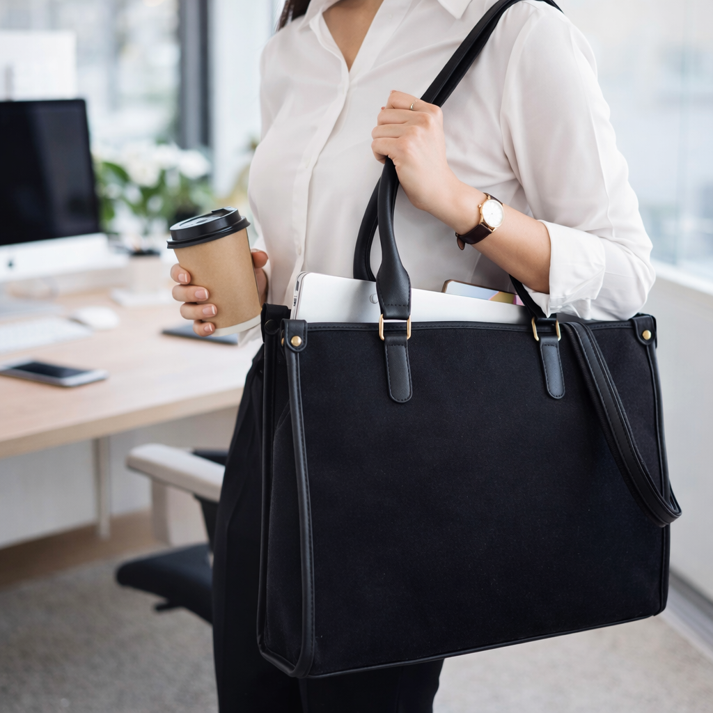 Black Canvas Tote Bag