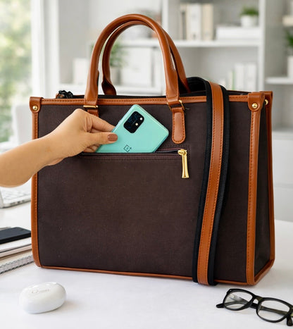 Brown Canvas Tote Bag