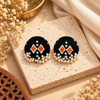 Yellow Ikat Cluster Earring