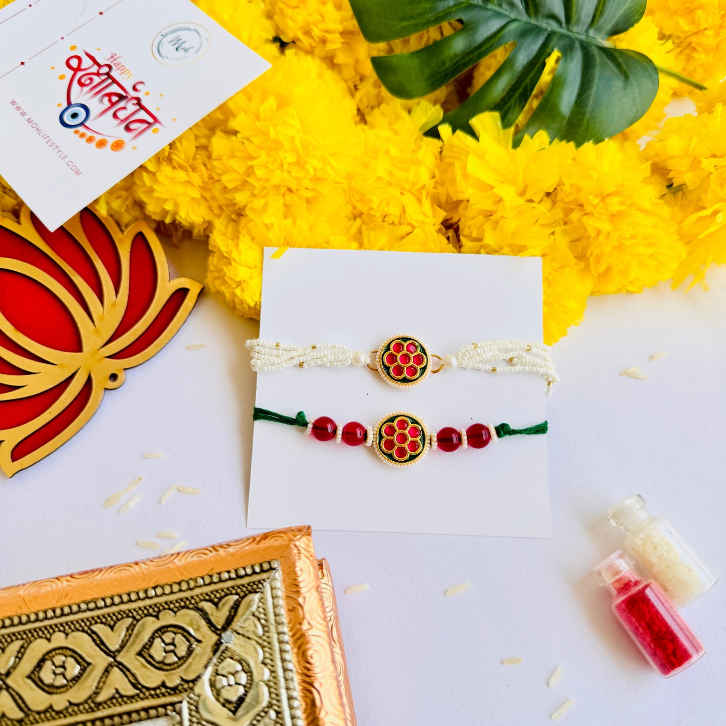 Meenakari Rakhi + Lumba