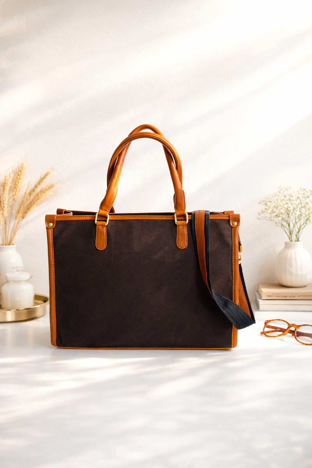 Brown Canvas Tote Bag