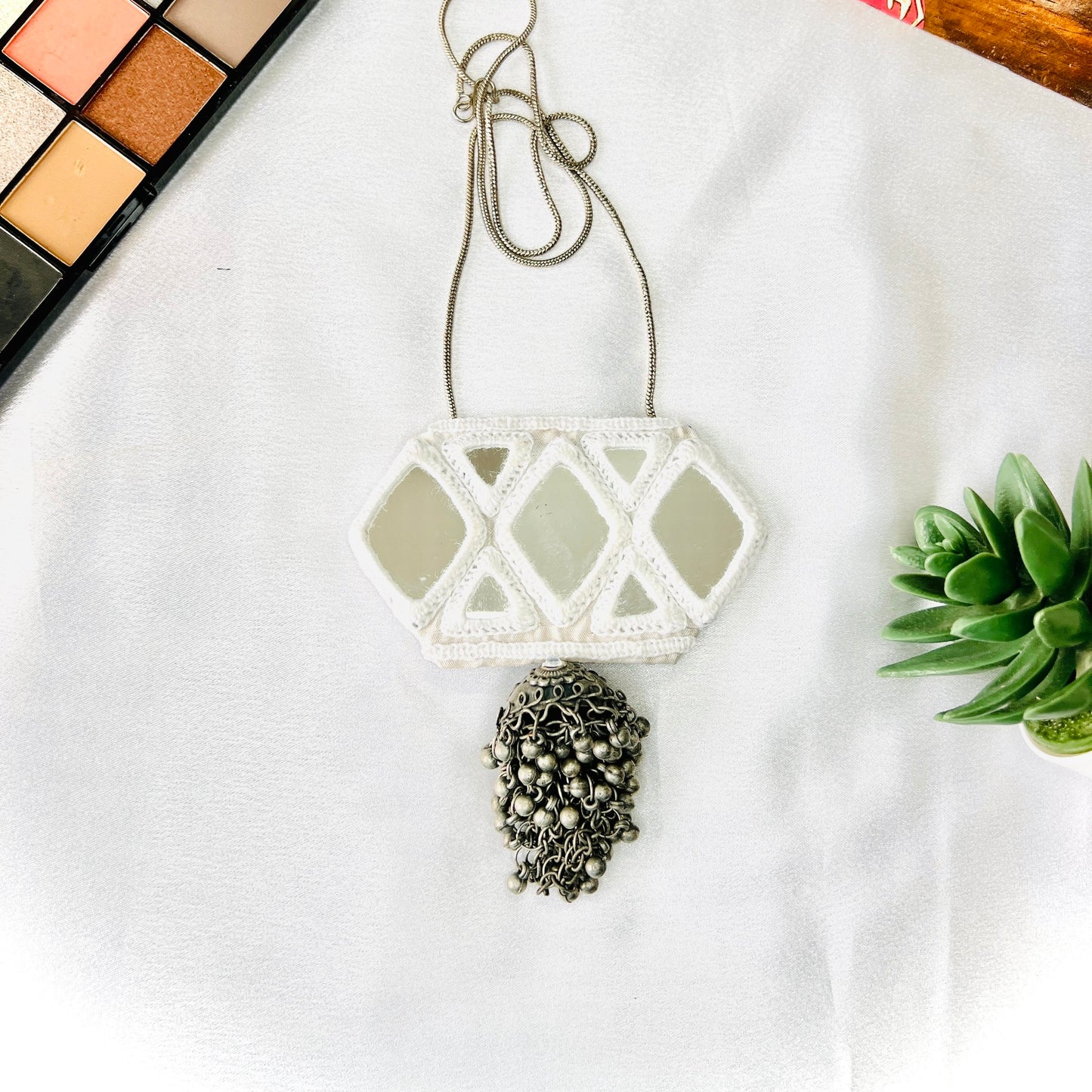 White Mirror Necklace