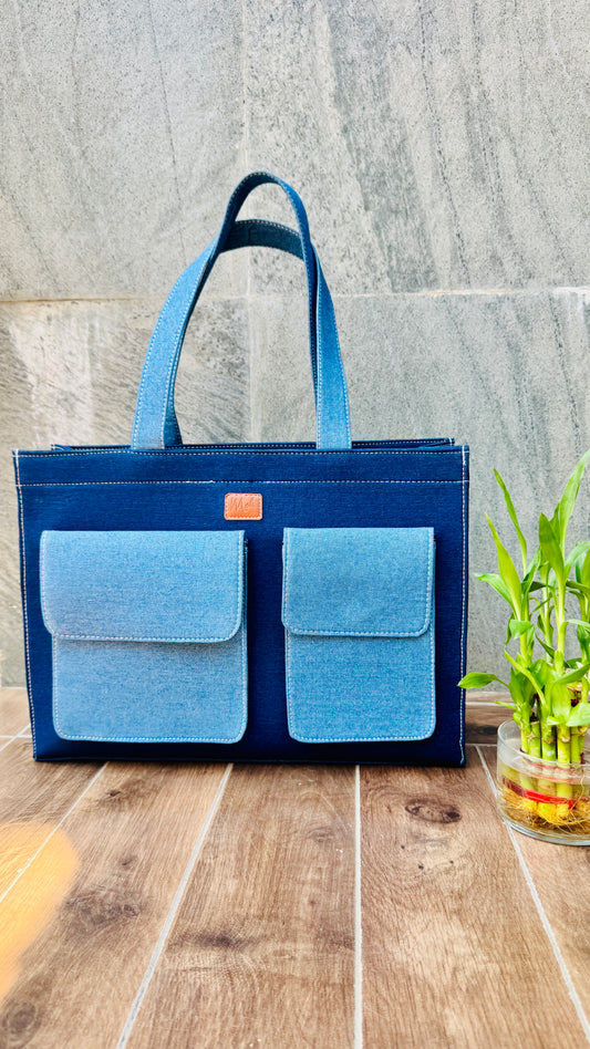 Denim Dusk Tote Bag