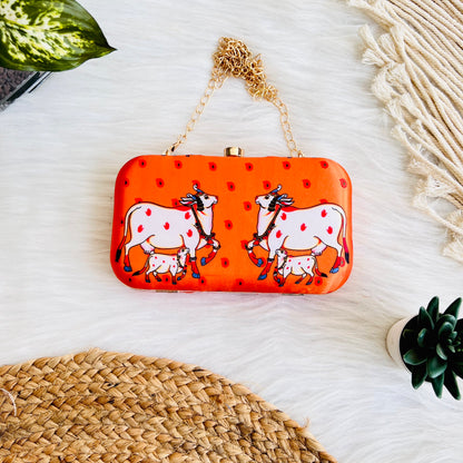 Cow Orange Clutch