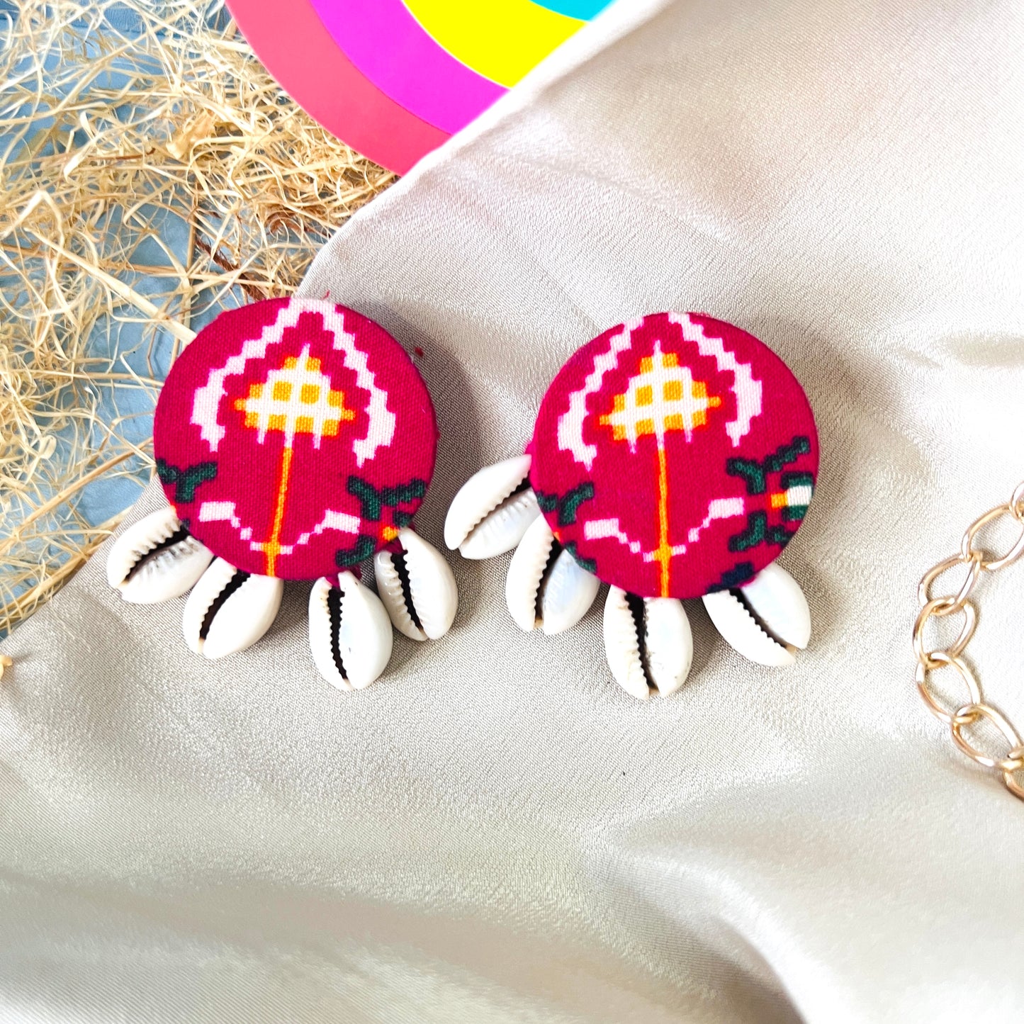 Ikat Shell Earrings