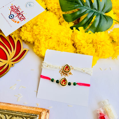 Vibrant Beaded Rakhi + Lumba