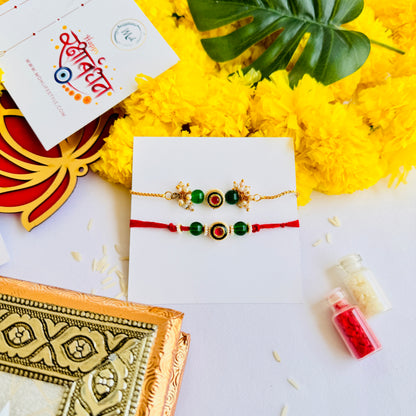 Elegant Pearl Rakhi + Lumba