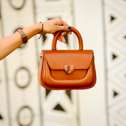 Heart Tan Brown Bag