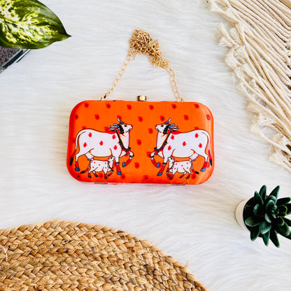 Cow Orange Clutch