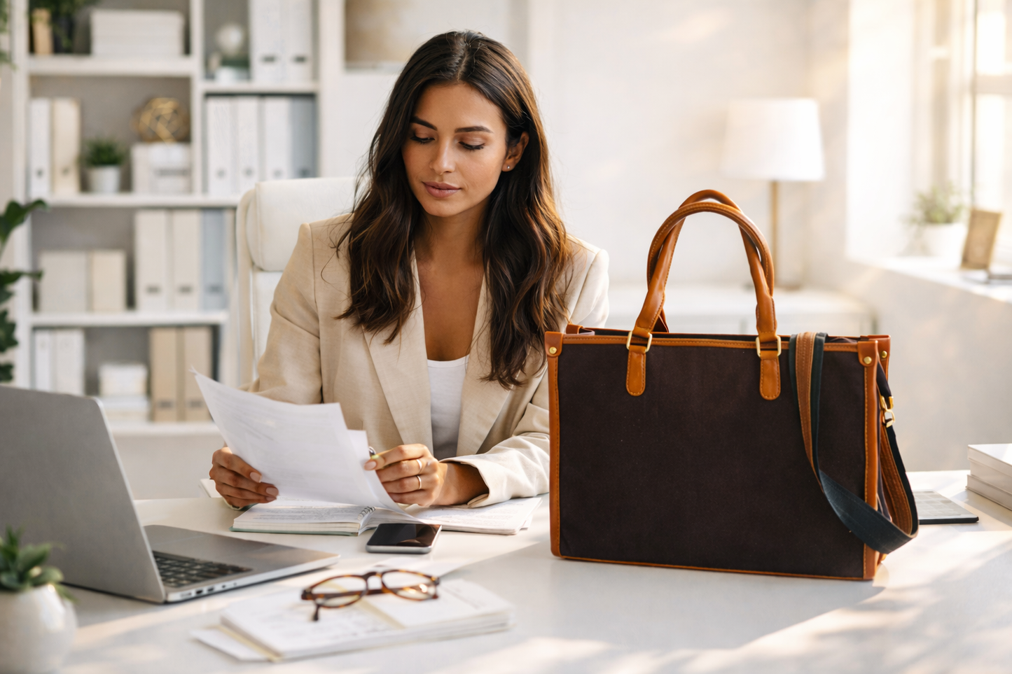 Brown Canvas Tote Bag