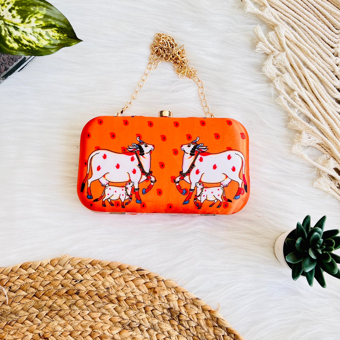 Cow Orange Clutch