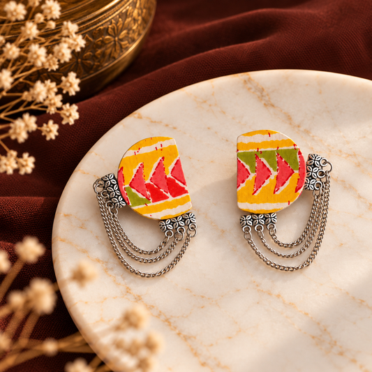 Yellow Silver Earring