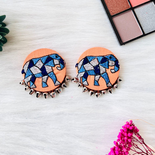 Elephant Embroidered Earring