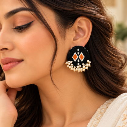 Yellow Ikat Cluster Earring
