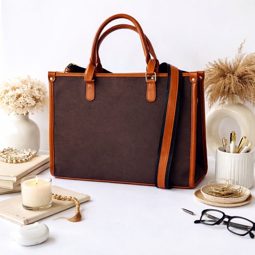 Brown Canvas Tote Bag