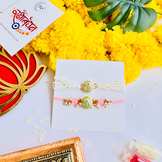 Pastel Floral Rakhi + Lumba